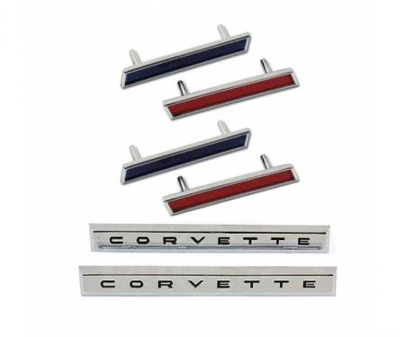 Trim Parts 61 Front Fender Emblem Kit, Corvette, 6 Pieces 5154A