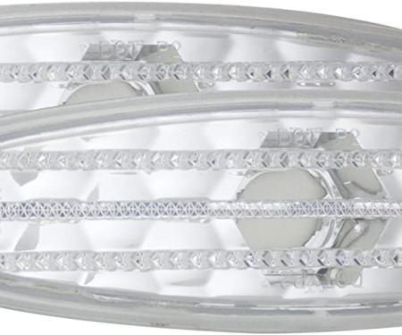 Corvette Side Marker Lights, Rear, Clear, Diamond Cut, 1997-2004