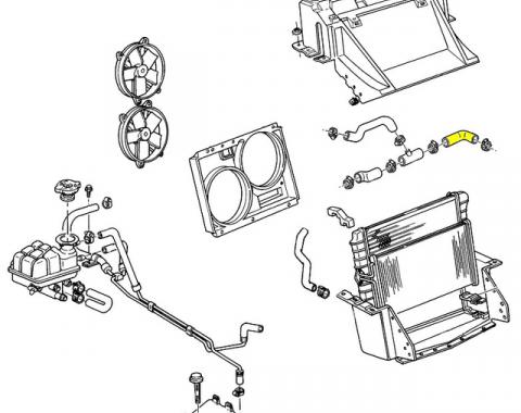 Corvette Radiator Hose, Front Upper LT1, 1992-1994