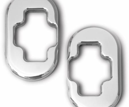 Corvette Door Striker Bezels, Polished Billet Aluminum, 1997-2004