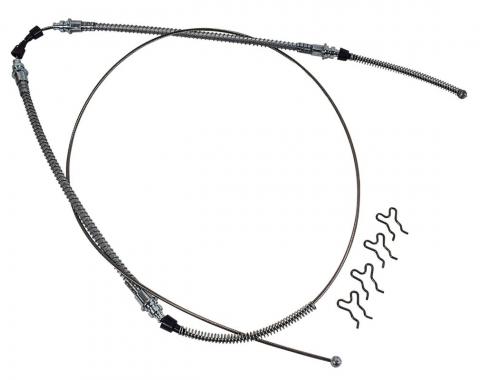 Corvette Parking Brake Cable, Rear, Stainless Steel, 1965-1982