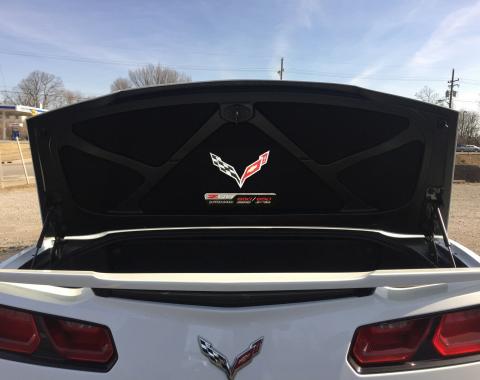 Corvette Trunk Lid Inner Liner, C7 Z06 Supercharged Logo, Black, 5 Piece, 2014-2019