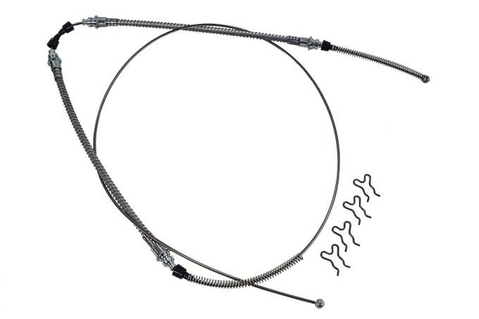 Corvette Parking Brake Cable, Rear, Stainless Steel, 1965-1982