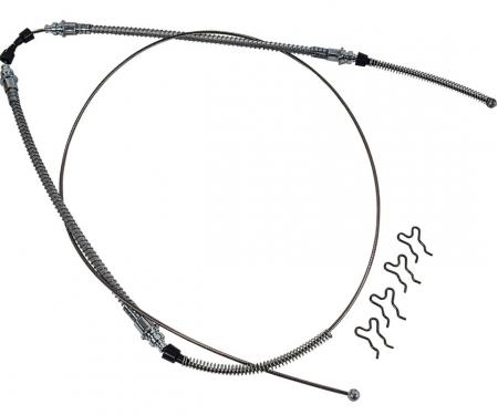 Corvette Parking Brake Cable, Rear, Stainless Steel, 1965-1982