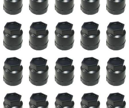 Redline Restomotive® 1984-1999 Chevrolet Corvette 20 Piece Black Wheel Lugnut Cap / Cover Kit