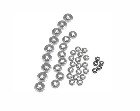 Redline Restomotive® 1965 Chevrolet Corvette 41 Piece Emblem Speed Nut / Fastener Kit