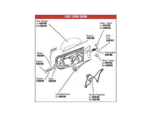 Corvette Door Striker Washer, 1997-2004