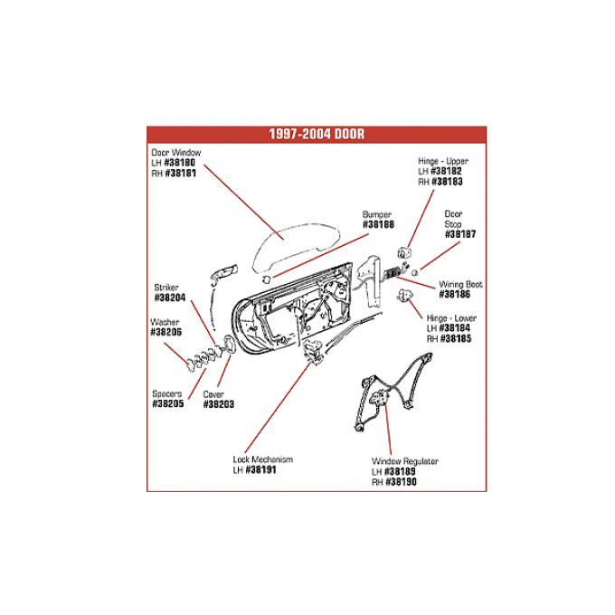 Corvette Door Striker Washer, 1997-2004