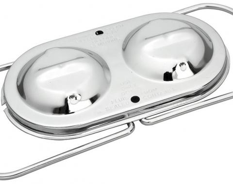 Redline Restomotive Brake Master Cylinder Cover, Power Or Manual, 5-3/4" x 3", Chrome