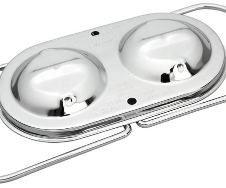 Redline Restomotive Brake Master Cylinder Cover, Power Or Manual, 5-3/4" x 3", Chrome