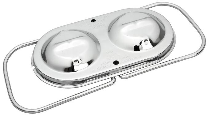 Redline Restomotive Brake Master Cylinder Cover, Power Or Manual, 5-3/4" x 3", Chrome