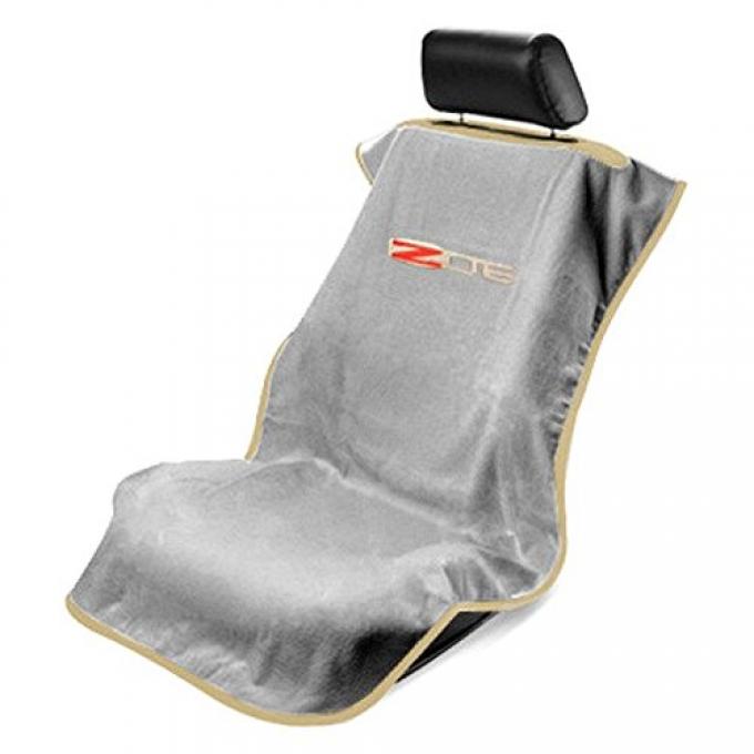 Seat Armour 2005-2013 Corvette Seat Towel, Grey with C6 Z06 Logo SA100COR6ZG