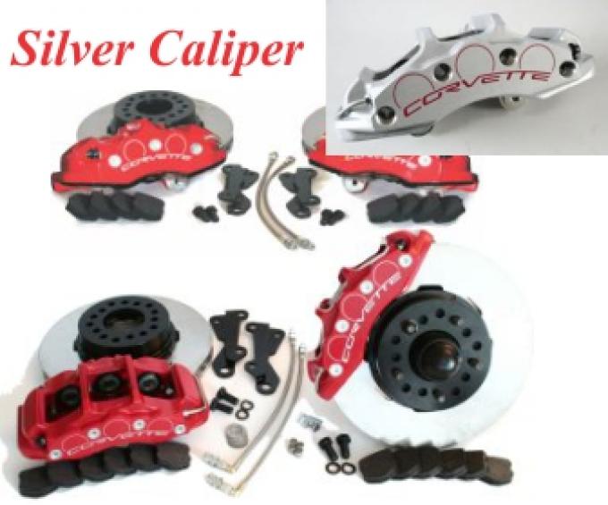 SpeedDirect 1965-1982 Corvette Disc Brake Conversion Kit, Front/Rear, Plain Rotors & Silver Grand Sport Calipers