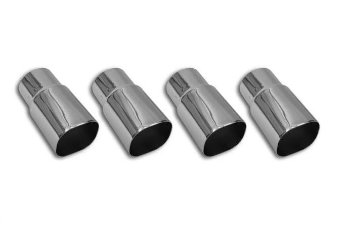 Corvette Exhaust Tips, ZR1 Style, 4 Piece Set Chrome, 1985-1991