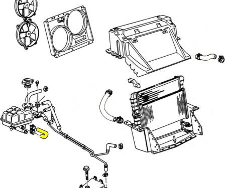 Corvette Radiator Surge Tank Hose, Inlet, 1990-1996