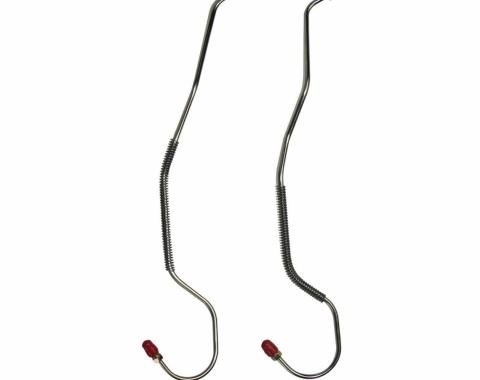 Right Stuff 65 - 68 All Cars, w/ Armor - Rear Axle Brake Lines - Stainless, 2 Pcs. VRA6502S