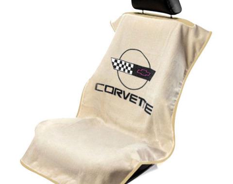 Seat Armour 1984-1996 Corvette Seat Towel, Tan with C4 Logo SA100COR4T