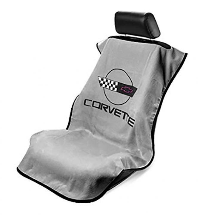 Seat Armour 1984-1996 Corvette Seat Towel, Gray with C4 Logo SA100COR4G
