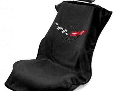 Seat Armour 1997-2004 Corvette Seat Towel, Black with C5 Logo SA100COR5B