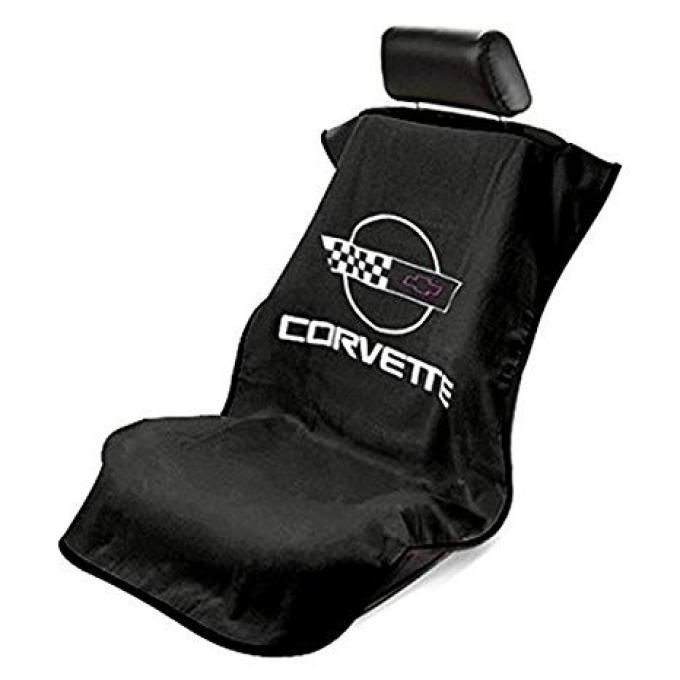 Seat Armour 1984-1996 Corvette Seat Towel, Black with C4 Logo SA100COR4B
