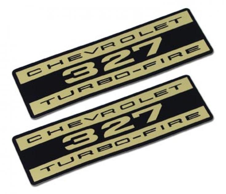 Corvette Decals, Valve Cover Chevrolet 327 Turbo Fire Foil, 19621965