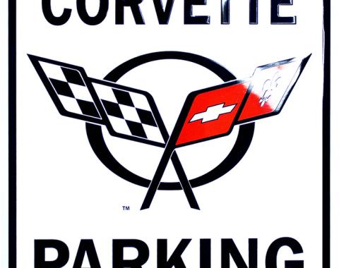 Corvette Parking Sign, C5 Embossed Steel, 1997-2004