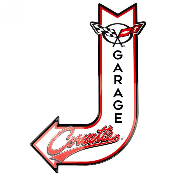 Corvette Service Garage Arrow Sign, C5 Steel,1997-2003