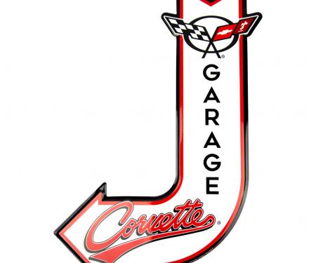 Corvette Service Garage Arrow Sign, C5 Steel,1997-2003