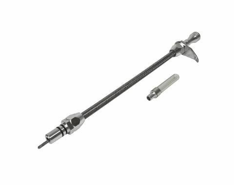 B&M Automatic Transmission Dipstick & Tube, Billet Aluminum/Stainless Steel Braided 22165