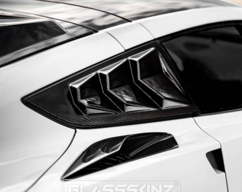 GlassSkinz 2014-19 Corvette Bakkdraft Quarter Louvers C7BAKKDRAFT-QTR WINDOW | Gloss Black Abs (No Paint) RAWGB