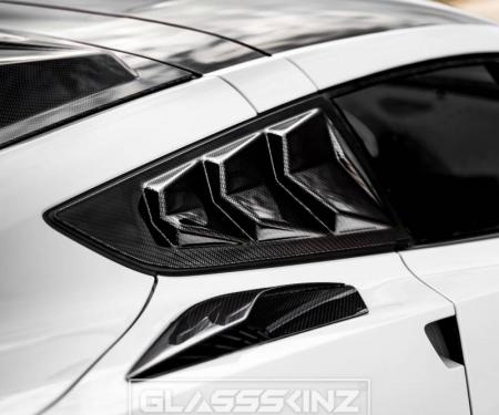 GlassSkinz 2014-19 Corvette Bakkdraft Quarter Louvers C7BAKKDRAFT-QTR WINDOW | Shark Gray G1B