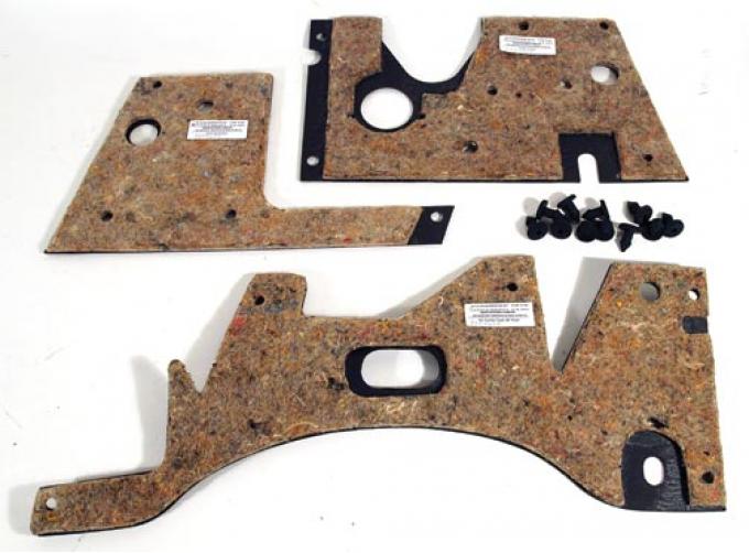 Corvette Firewall Insulation Set, with Fasteners (Standard Transmission & Heater), 1962