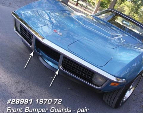 Corvette Front Bumper Guards, Pair, 1970-1972