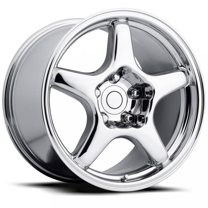 Factory Reproductions C4 Corvette Wheels 17X9.5 5X4.75 +54 HB 70.3 1984-1996 C4 ZR1 Corvette Chrome With Cap FR Series 21 21795543401