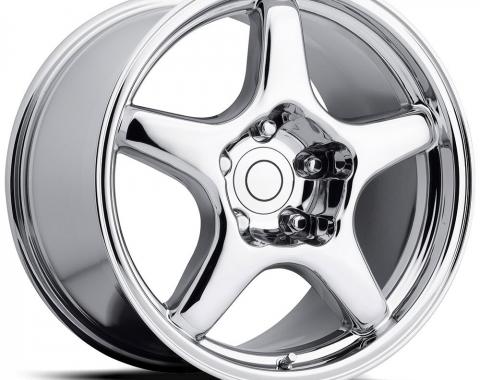 Factory Reproductions C4 Corvette Wheels 17X9.5 5X4.75 +54 HB 70.3 1984-1996 C4 ZR1 Corvette Chrome With Cap FR Series 21 21795543401