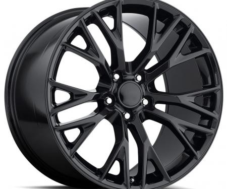 Factory Reproductions C7 Corvette Wheels 17X8.5 5X4.75 +56 HB 70.3 2015 C7 Z06 Gloss Black With Cap FR Series 22 22785563402