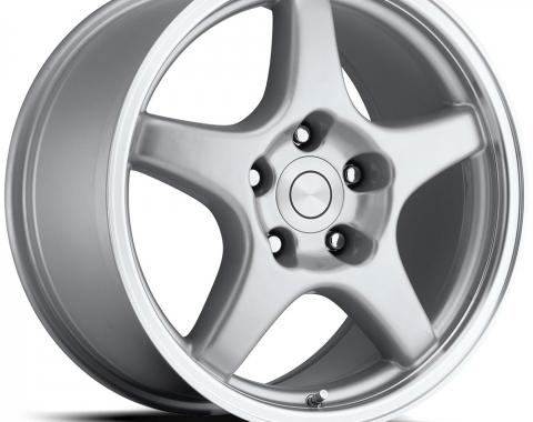 Factory Reproductions C4 Corvette Wheels 17X9.5 5X4.75 +38 HB 70.3 1984-1996 C4 ZR1 Corvette Silver Machine Lip With Cap FR Series 21 21795383408