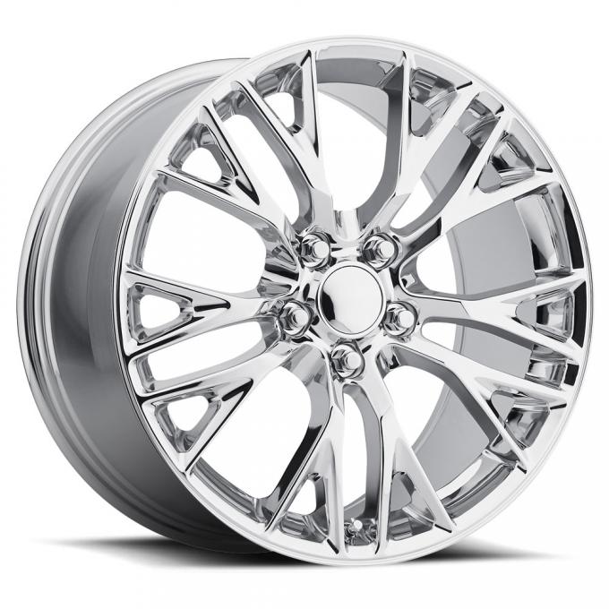 Factory Reproductions C7 Corvette Wheels 19X10 5X4.75 +40 HB 70.3 2015 C7 Z06 Chrome With Cap FR Series 22 22910403401