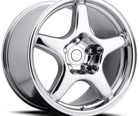 Factory Reproductions C4 Corvette Wheels 17X9.5 5X4.75 +54 HB 70.3 1984-1996 C4 ZR1 Corvette Chrome With Cap FR Series 21 21795543401