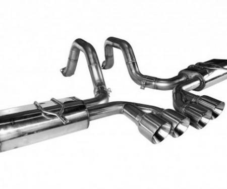 Kooks Headers 21506100, Exhaust System Kit, Exhaust System Kit Axle Back System, Stainless Steel, With Mufflers, 2-1/2 Inch Pipe Diameter, Single Exhaust With Dual Exit, Center Rear Exit, Dual Split 4 Inch Stainless Steel Tips