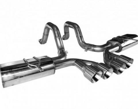 Kooks Headers 21506100, Exhaust System Kit, Exhaust System Kit Axle Back System, Stainless Steel, With Mufflers, 2-1/2 Inch Pipe Diameter, Single Exhaust With Dual Exit, Center Rear Exit, Dual Split 4 Inch Stainless Steel Tips