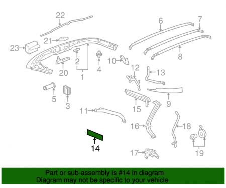 Corvette Convertible/Soft Top Tension Arm, 2009-2013