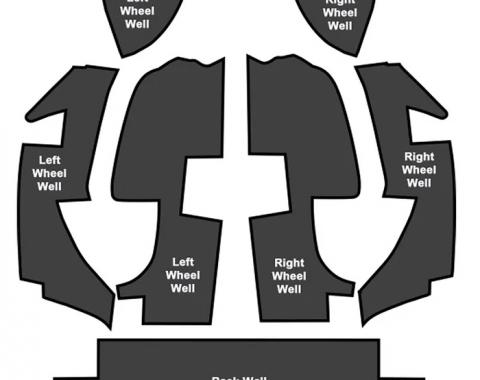 Corvette Carpet Insulation Kit, Convertible Rear, 1968-1975