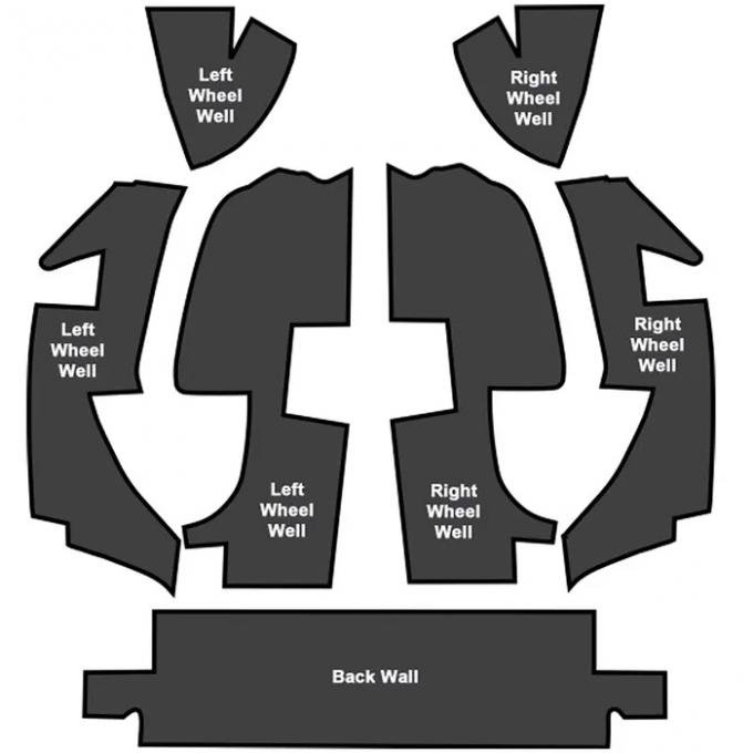 Corvette Carpet Insulation Kit, Convertible Rear, 1968-1975