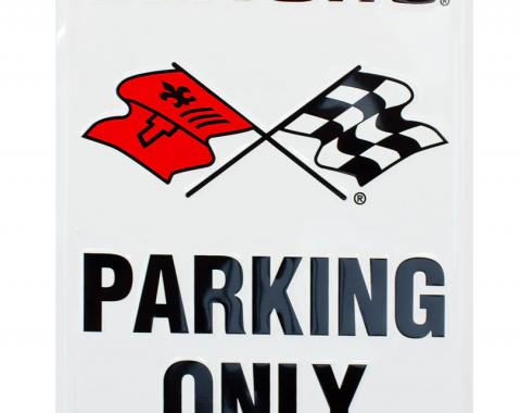 Corvette Parking Sign, C3 Embossed Steel, 1968-1982