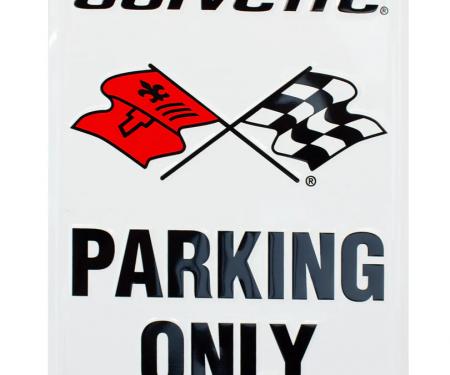 Corvette Parking Sign, C3 Embossed Steel, 1968-1982