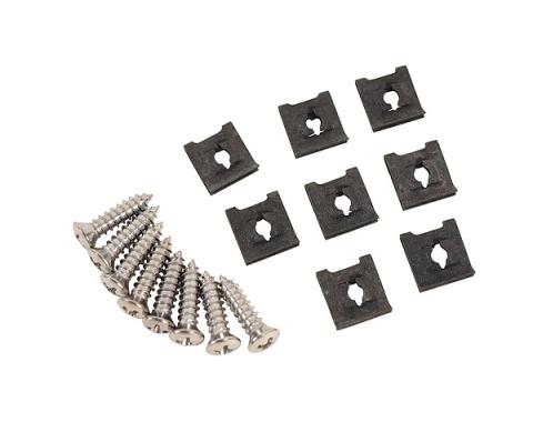 Corvette Exhaust Bezel Screws & J Nuts, 16 Piece Set, 1968-1969