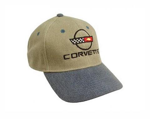 C4 Corvette Blue & Khaki Low Profile Brushed Twill Hat