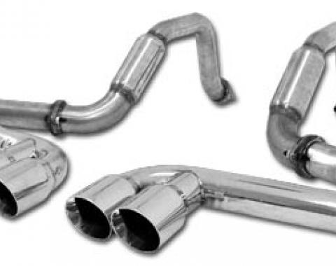 Corvette B&B Exhaust System, C5 Bullet Quad Round Tips, 1997-2004