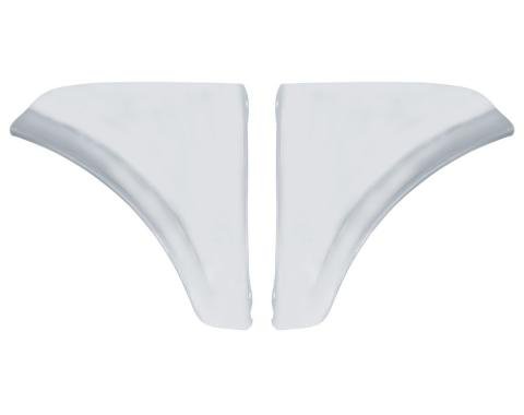 United Pacific Stainless Steel Fender Skirt Scuff Pads For 1965-66 Chevy Passenger Car (Pair) C1005